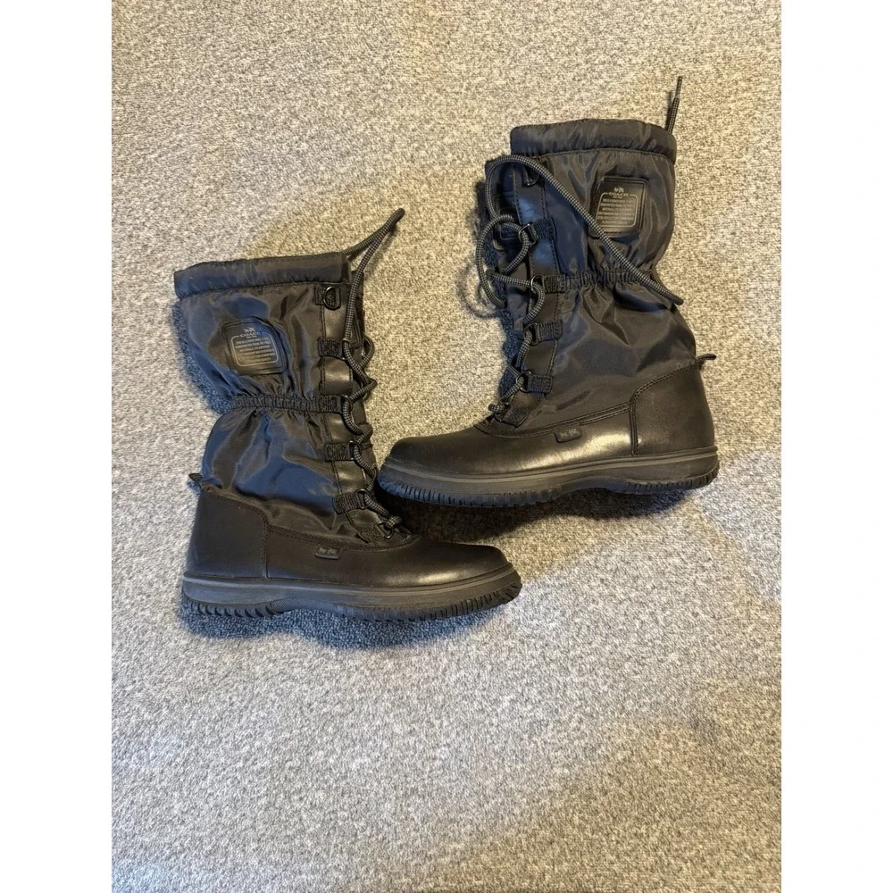 Coach Boots Womens Size 6B Black Sage All Weather Leather Nylon Lace Up A9177